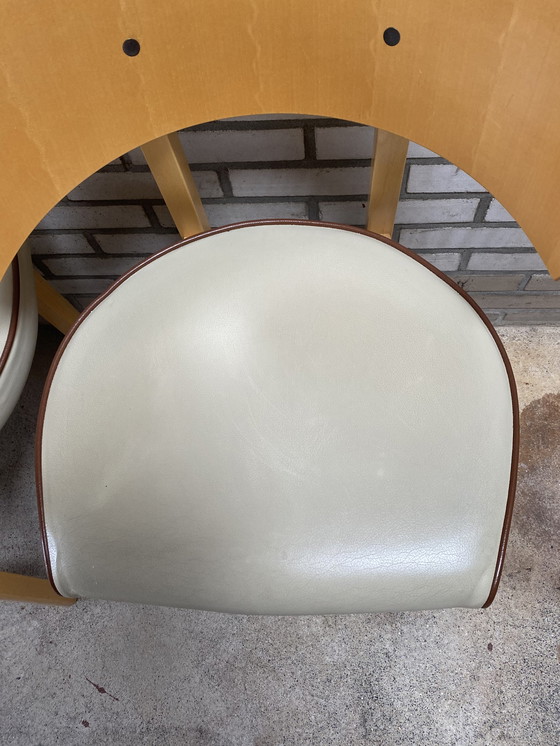 Image 1 of 4x vintage leather Ikea Niels Gammelgaard chairs