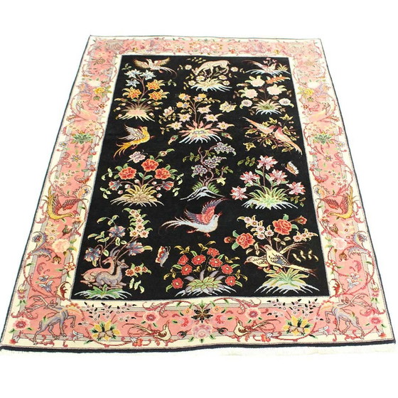 Image 1 of   Hand-knotted Tabriz With Silk 152X106