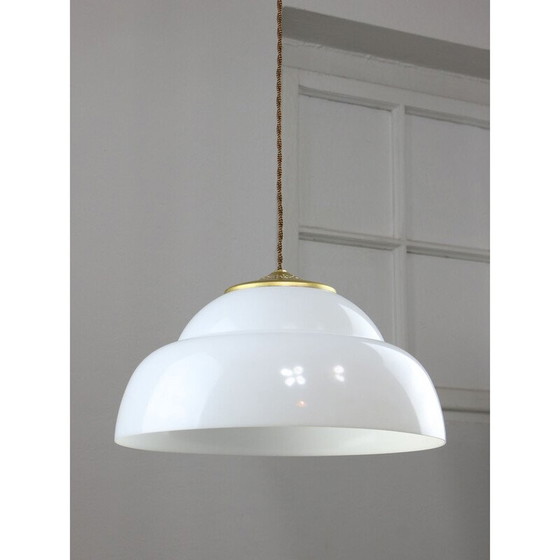 Image 1 of Vintage brass and plexiglass pendant lamp, Italy