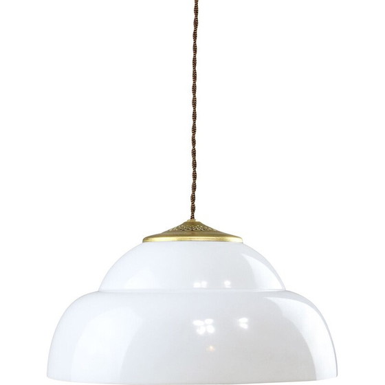 Image 1 of Vintage brass and plexiglass pendant lamp, Italy