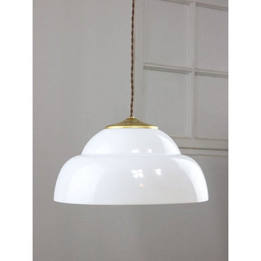 Vintage brass and plexiglass pendant lamp, Italy