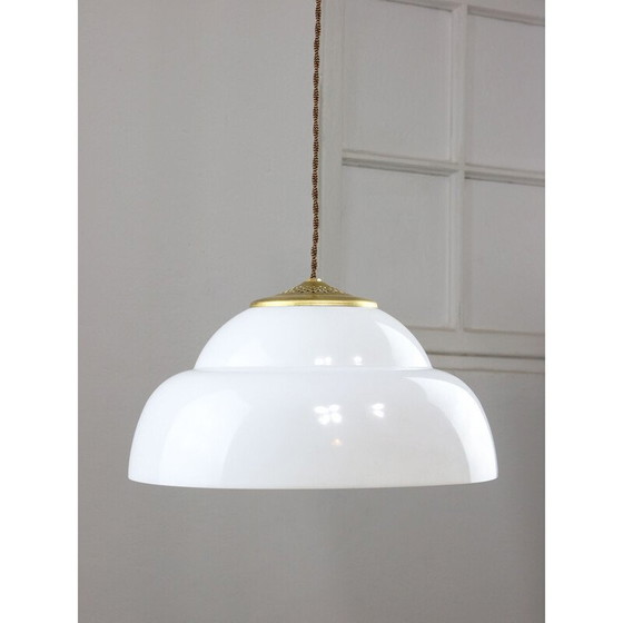 Image 1 of Vintage brass and plexiglass pendant lamp, Italy