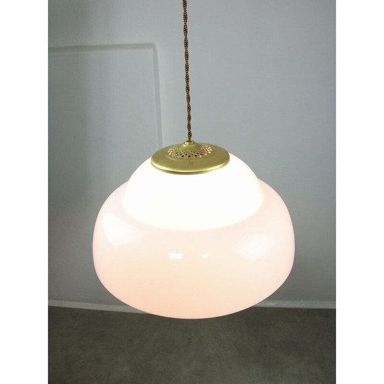 Image 1 of Vintage brass and plexiglass pendant lamp, Italy