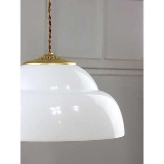 Image 1 of Vintage brass and plexiglass pendant lamp, Italy