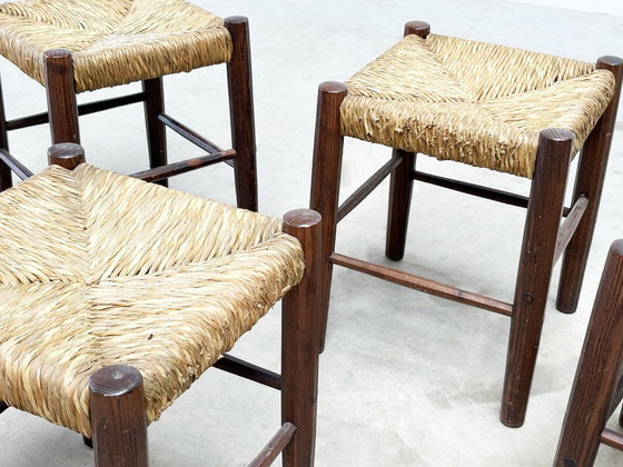 Image 1 of Set Of Four French Rustic Stools