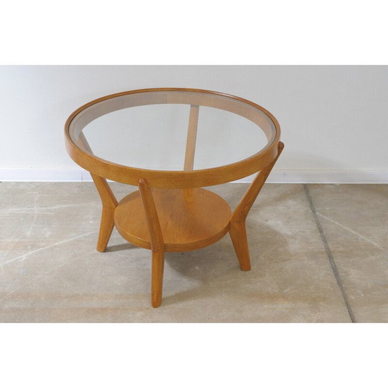 Image 1 of Vintage oak glazed coffee table by Kropacek and Kozelka, Czechoslovakia 1944