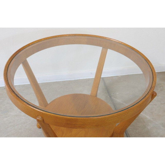 Image 1 of Vintage oak glazed coffee table by Kropacek and Kozelka, Czechoslovakia 1944