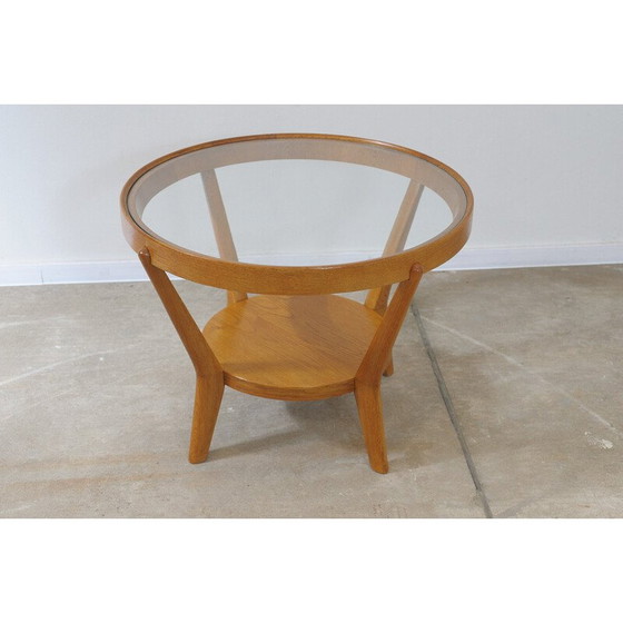 Image 1 of Vintage oak glazed coffee table by Kropacek and Kozelka, Czechoslovakia 1944