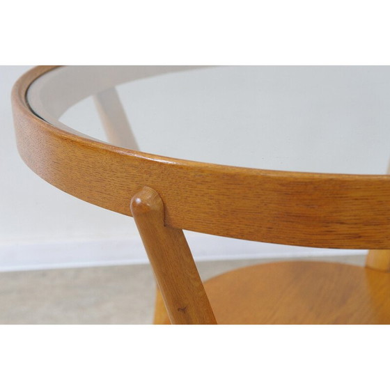 Image 1 of Vintage oak glazed coffee table by Kropacek and Kozelka, Czechoslovakia 1944