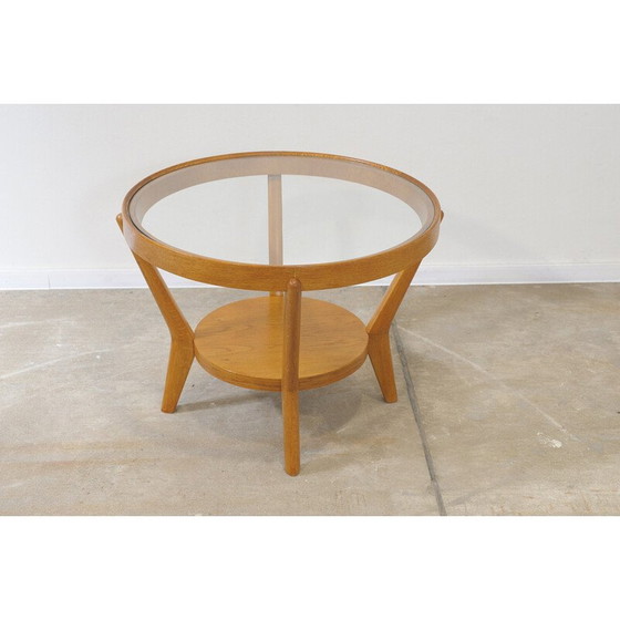 Image 1 of Vintage oak glazed coffee table by Kropacek and Kozelka, Czechoslovakia 1944
