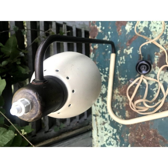 Image 1 of Vintage articulated lamp in brass with base sheathed by Jean Boris Lacroix, 1950