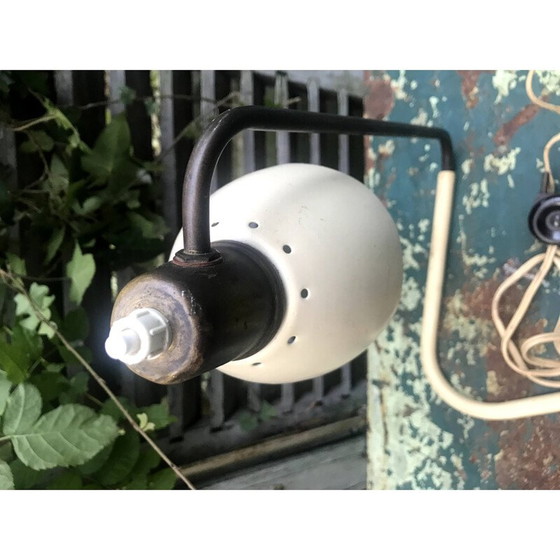 Image 1 of Vintage articulated lamp in brass with base sheathed by Jean Boris Lacroix, 1950