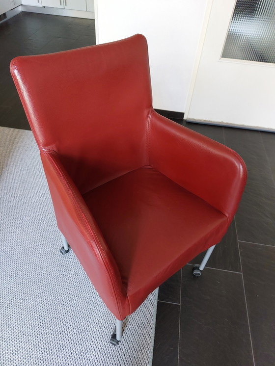 Image 1 of 6x Designer Leather Dining Chairs