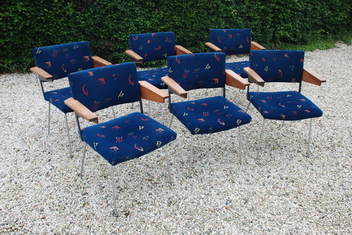 6x André Cordemeyer 1265 Gispen chaises de salle à manger