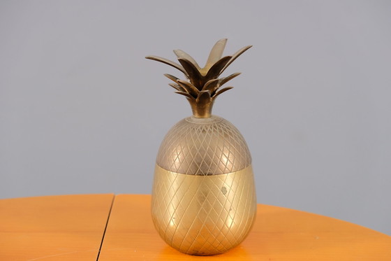 Image 1 of Hollywood Regency brass pineapple box, 1970