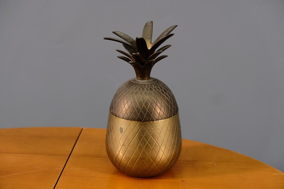 Image 1 of Hollywood Regency brass pineapple box, 1970