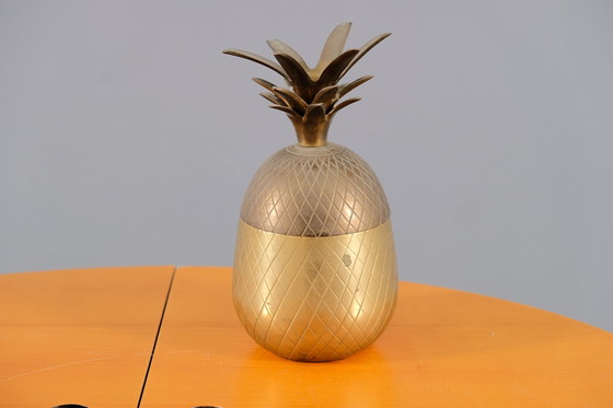 Image 1 of Hollywood Regency brass pineapple box, 1970