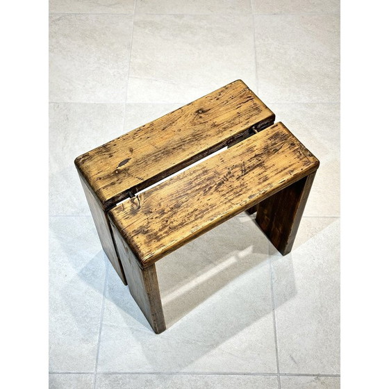 Image 1 of Pair of vintage "les arcs" stools by Charlotte Perriand, 1960