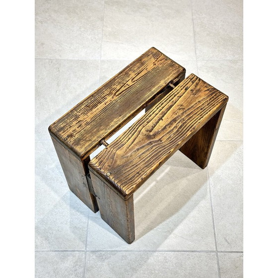 Image 1 of Pair of vintage "les arcs" stools by Charlotte Perriand, 1960