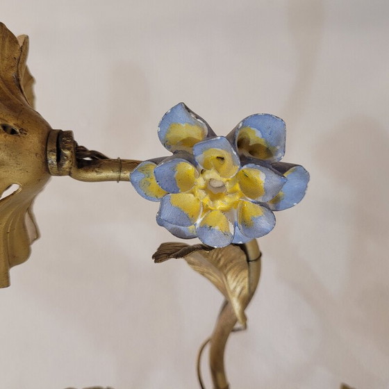 Image 1 of Pair of vintage gold metal wall lamp, Italy