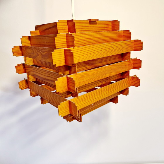 Image 1 of 60'S Danish Vintage Pendant Lamp Slats Lamp
