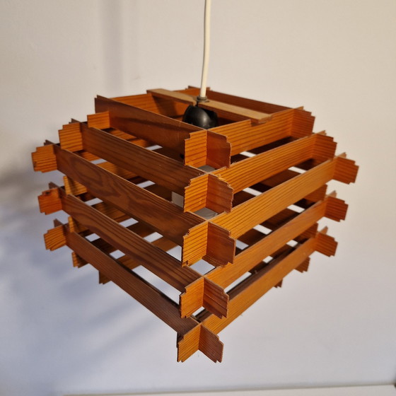 Image 1 of 60'S Danish Vintage Pendant Lamp Slats Lamp