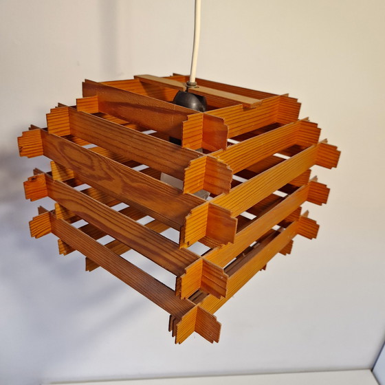 Image 1 of 60'S Danish Vintage Pendant Lamp Slats Lamp