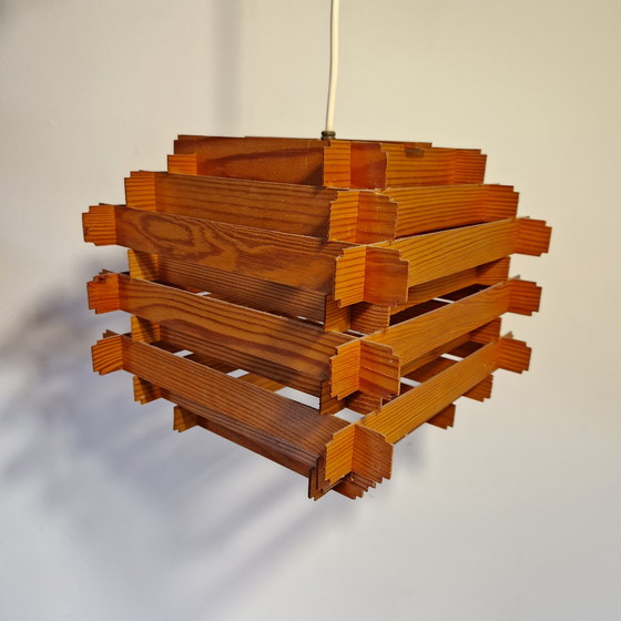 Image 1 of 60'S Danish Vintage Pendant Lamp Slats Lamp