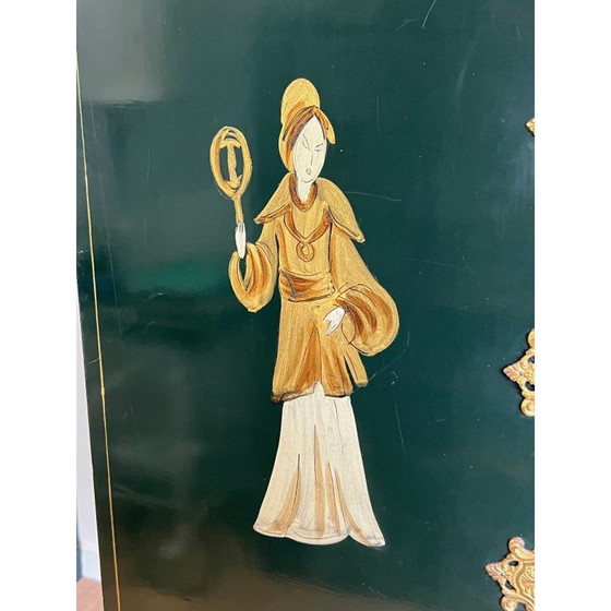 Image 1 of Vintage display cabinet in Chinese lacquer and gilding, France 1940