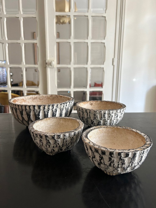 Set Of 4 Concrete Planters