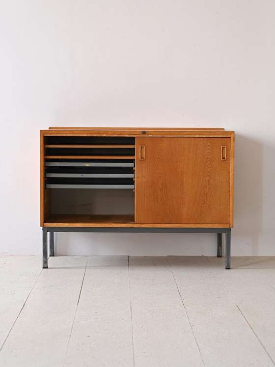 Image 1 of Credenza da ufficio in rovere scandinavo anni &#39;60, mobile TV moderno vintage