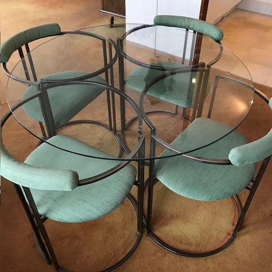 Image 1 of Belgochrom dining table with 4 chairs