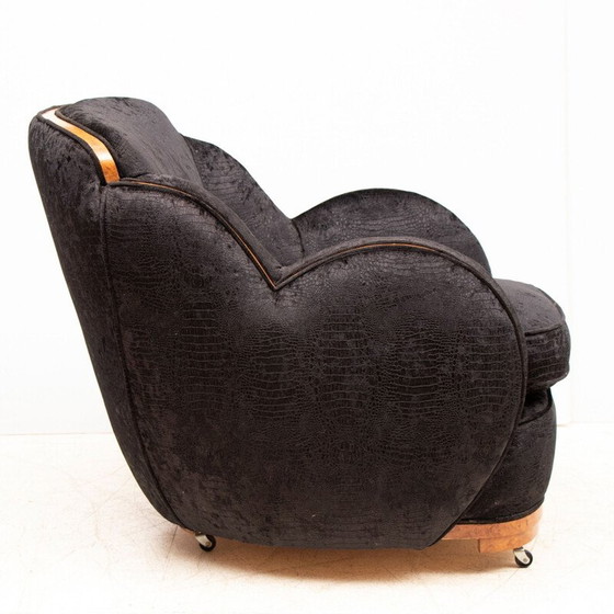 Image 1 of Pair of vintage Cloud back Armchairs by Harry & Lou Epstein Art Deco 1930