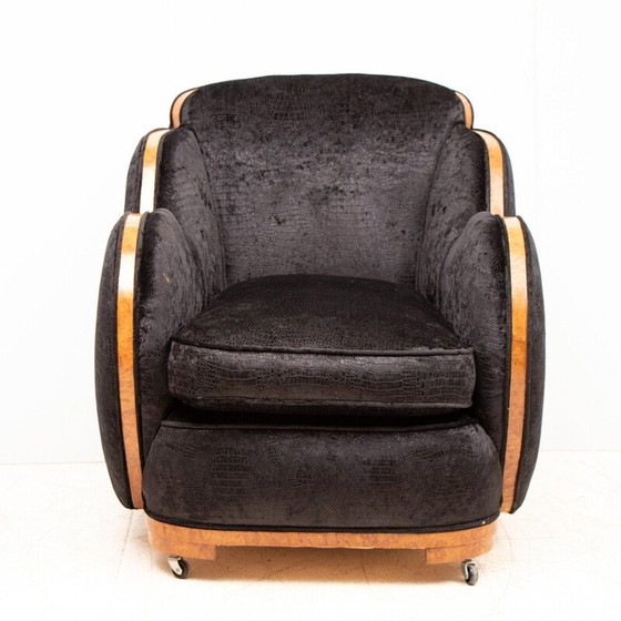 Image 1 of Pair of vintage Cloud back Armchairs by Harry & Lou Epstein Art Deco 1930