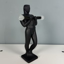 Art Deco Ceramic Weightlifter Lamp '80S
