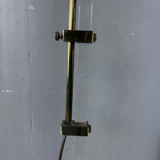 Image 1 of Hollywood Regency Floor Lamp Perspex Brass