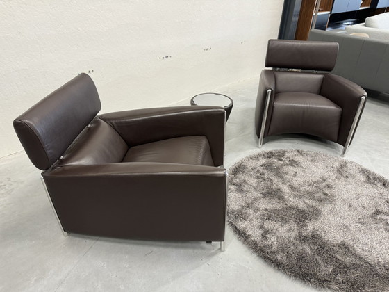 Image 1 of 2 Leolux Oblomov Armchairs Brown Leather