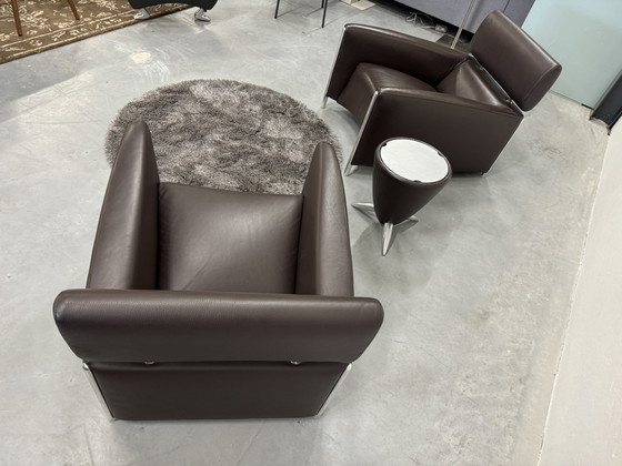 Image 1 of 2 Leolux Oblomov Armchairs Brown Leather