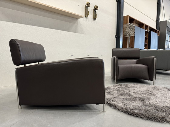 Image 1 of 2 Leolux Oblomov Armchairs Brown Leather