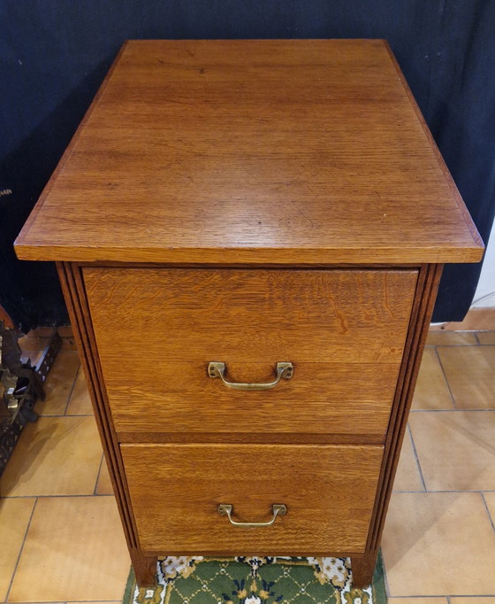 Image 1 of Armario administrativo de roble con dos cajones, 1950