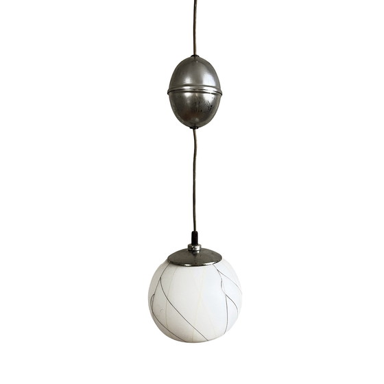 Image 1 of Pendant Lamp, Chrome, New Look, Elektroinstala Děčín, Czechoslovakia, 1950S.