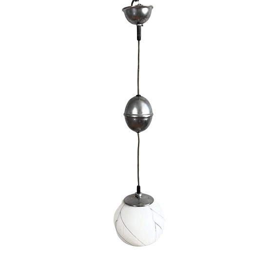 Image 1 of Pendant Lamp, Chrome, New Look, Elektroinstala Děčín, Czechoslovakia, 1950S.