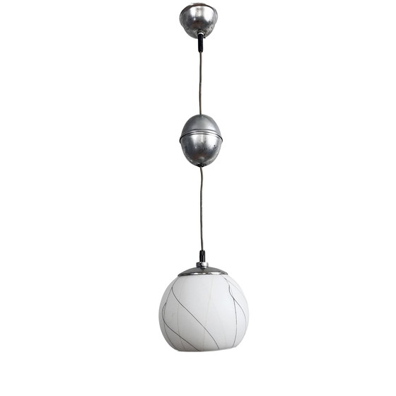 Image 1 of Pendant Lamp, Chrome, New Look, Elektroinstala Děčín, Czechoslovakia, 1950S.