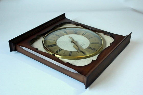 Image 1 of Dugena quartz wall clock wood, vintage