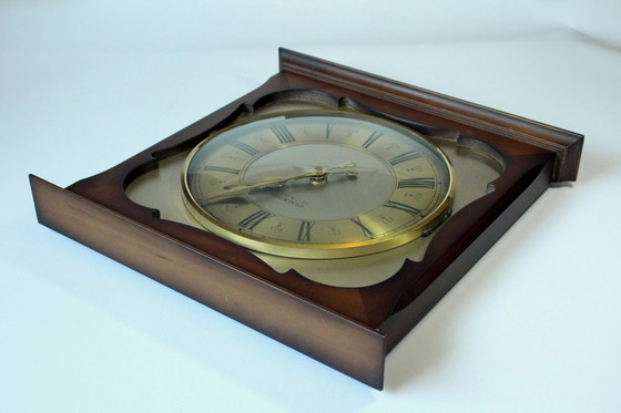 Image 1 of Dugena quartz wall clock wood, vintage