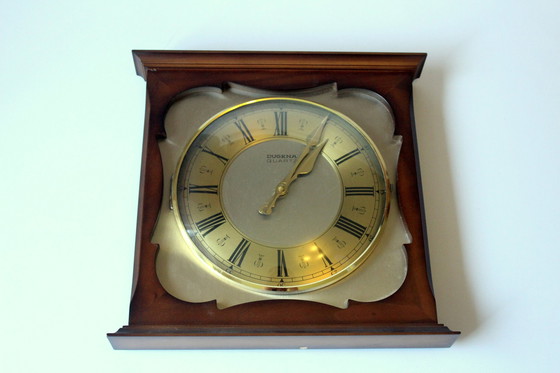 Image 1 of Dugena quartz wall clock wood, vintage