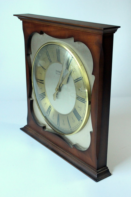 Image 1 of Dugena quartz wall clock wood, vintage