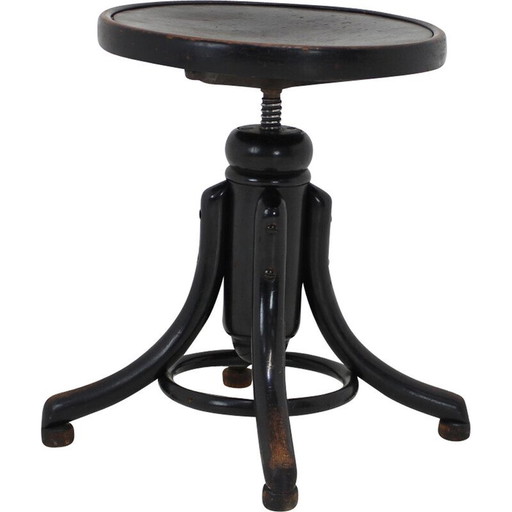 Vintage adjustable piano stool for Thonet, Czechoslovakia 1920