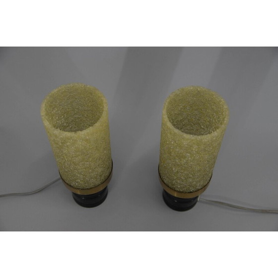 Image 1 of Pair of vintage brass and resin table lamps, 1960