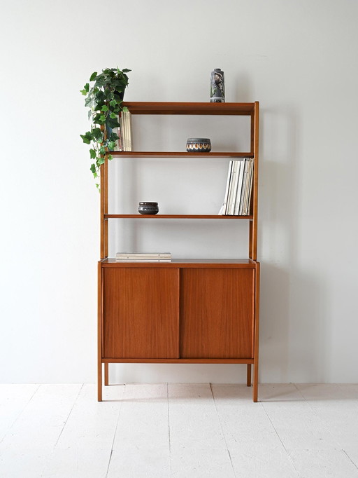 Scandinavian Bookshelf With A Storage Compartment